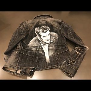 Hand painted James Dean, Guess Jean Jacket